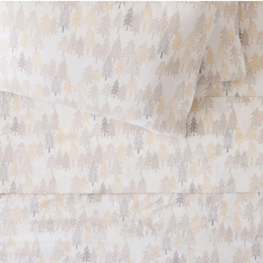 West Elm Sumi Forest Percale King Sheet Set